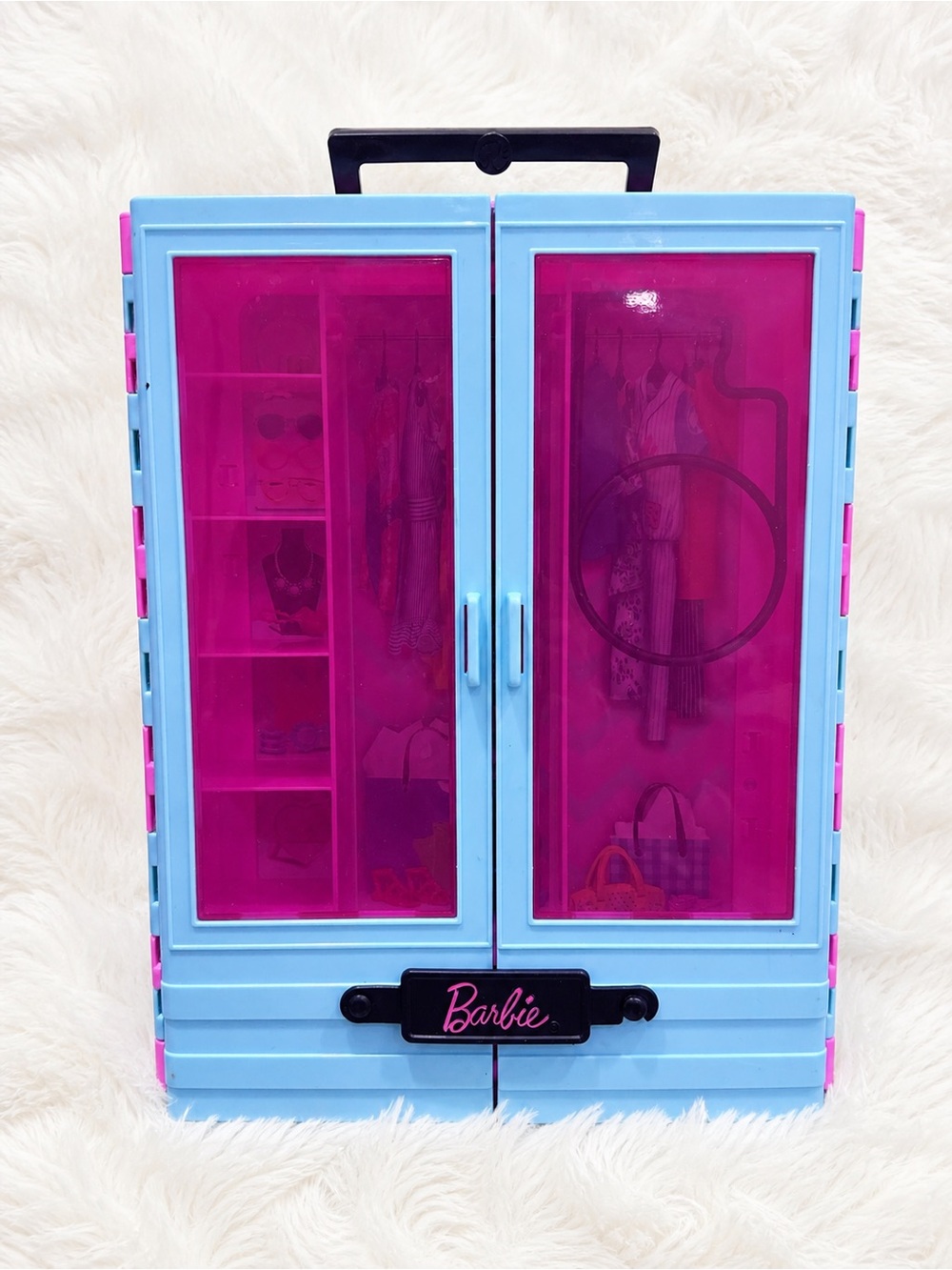 Barbie Dream Closet Wardrobe Playset Pink Blue Storage Case Organizer